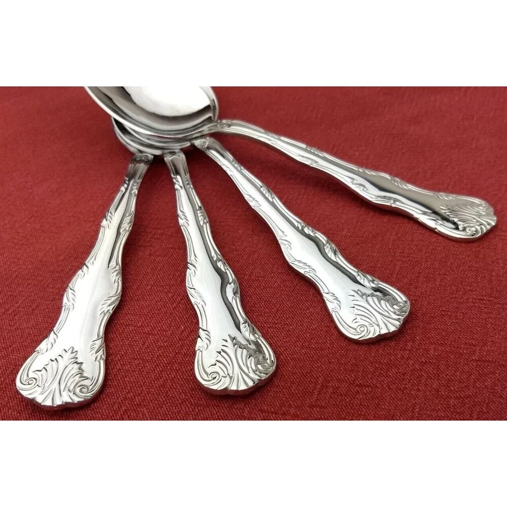 Reed & Barton VICTORIA SOUP PLACE SPOONS 18/10 Stainless Steel Flatware Lot of 4